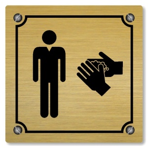 WC muži, 80x80mm, zlatá, Kansas